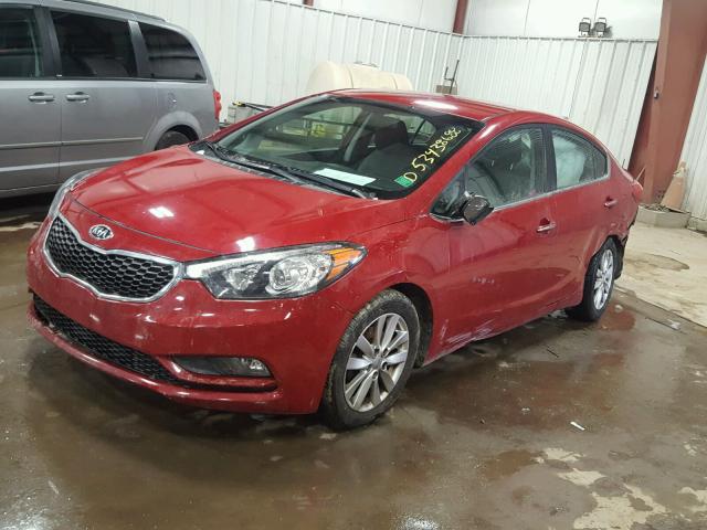 KNAFX4A82F5290977 - 2015 KIA FORTE EX RED photo 2