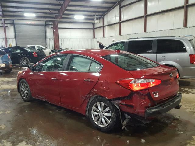 KNAFX4A82F5290977 - 2015 KIA FORTE EX RED photo 3