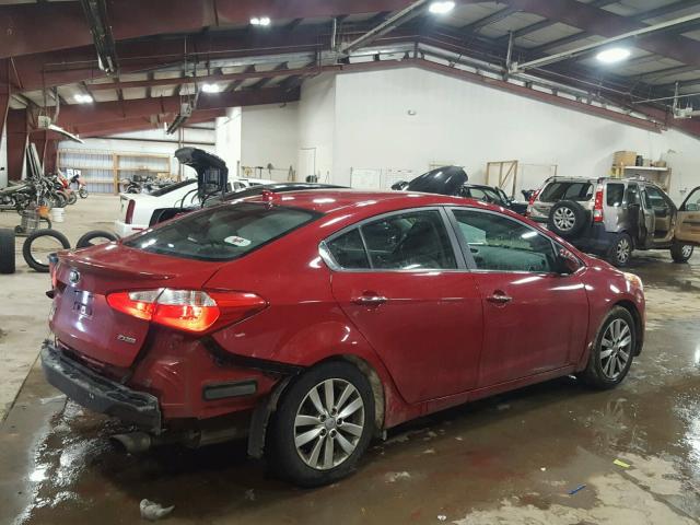 KNAFX4A82F5290977 - 2015 KIA FORTE EX RED photo 4