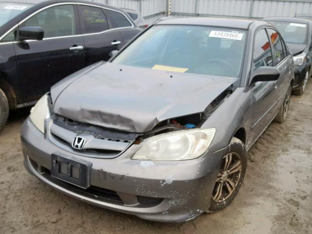 2HGES16385H025658 - 2005 HONDA CIVIC DX V GRAY photo 2