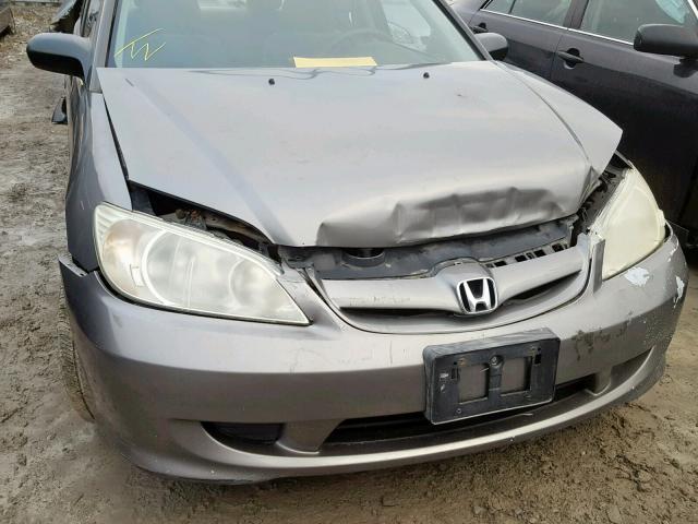 2HGES16385H025658 - 2005 HONDA CIVIC DX V GRAY photo 9