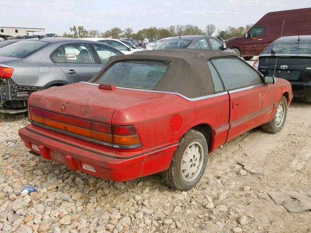 1C3XU4530PF661195 - 1993 CHRYSLER LEBARON RED photo 4