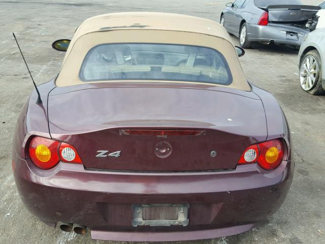 4USBT53403LU04165 - 2003 BMW Z4 3.0 MAROON photo 6