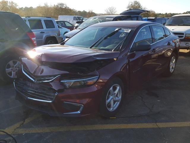 1G1ZB5ST6GF264989 - 2016 CHEVROLET MALIBU LS ბურგუნდია ფოტო 2