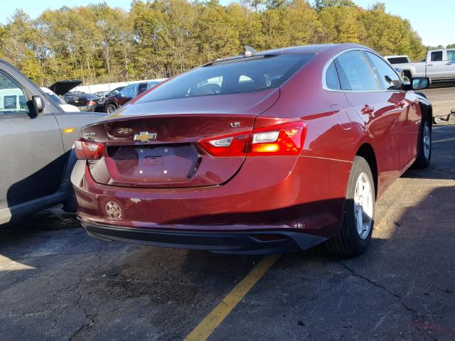 1G1ZB5ST6GF264989 - 2016 CHEVROLET MALIBU LS ბურგუნდია ფოტო 4
