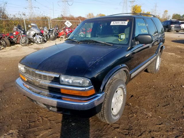 1GNDT13W9X2244041 - 1999 CHEVROLET BLAZER BLACK photo 2