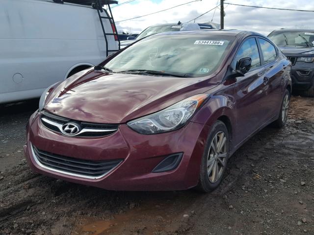 5NPDH4AE1CH099463 - 2012 HYUNDAI ELANTRA MAROON photo 2