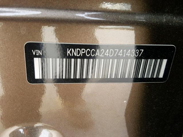 KNDPCCA24D7414337 - 2013 KIA SPORTAGE E BROWN photo 10