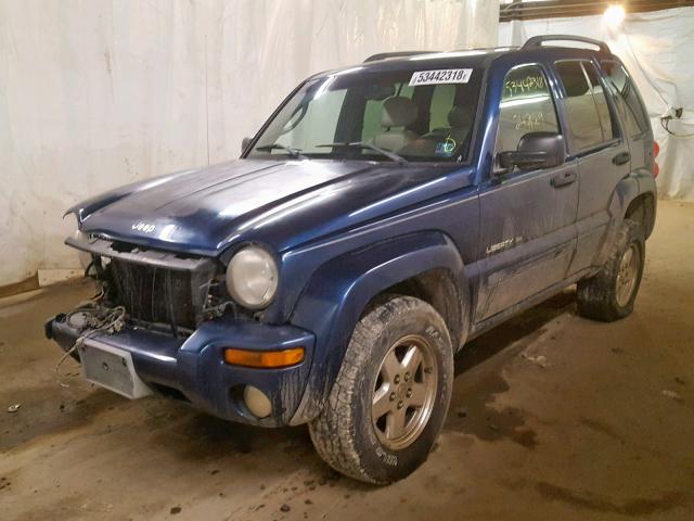 1J4GL58K33W514123 - 2003 JEEP LIBERTY LI BLUE photo 2