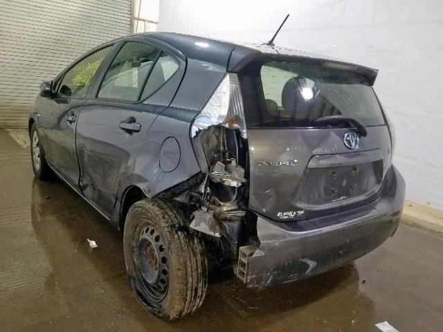 JTDKDTB34C1525728 - 2012 TOYOTA PRIUS C GRAY photo 3