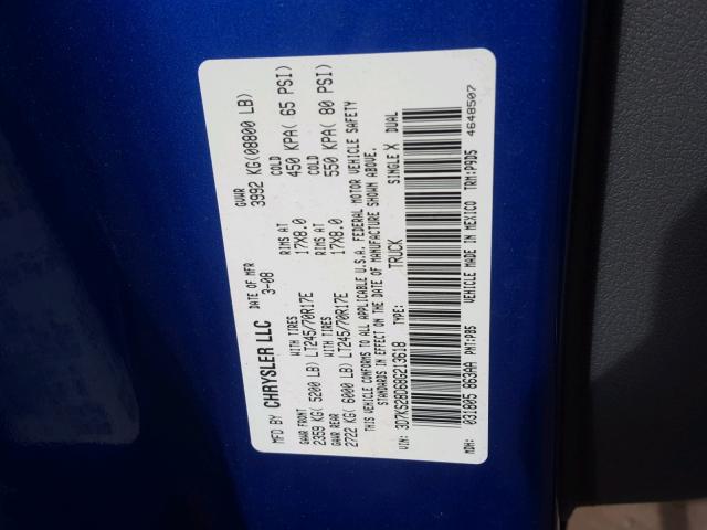 3D7KS28D68G213618 - 2008 DODGE RAM 2500 S BLUE photo 10