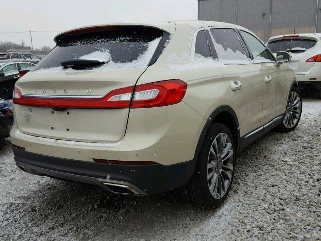 2LMTJ6LRXGBL58027 - 2016 LINCOLN MKX RESERV BEIGE photo 4