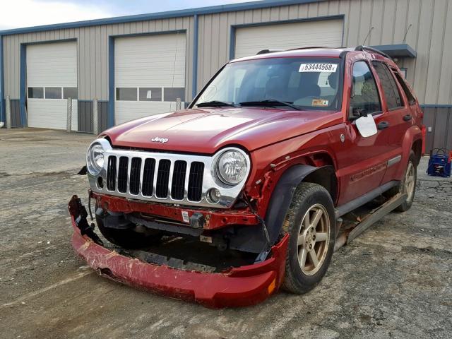 1J8GL58K46W180428 - 2006 JEEP LIBERTY LI RED photo 2