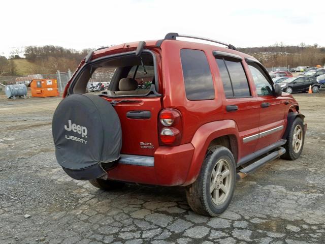 1J8GL58K46W180428 - 2006 JEEP LIBERTY LI RED photo 4