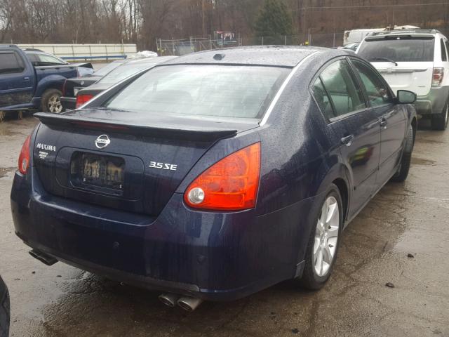 1N4BA41E38C807216 - 2008 NISSAN MAXIMA SE BLUE photo 4