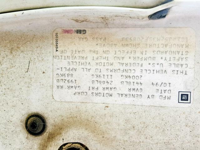 1G2WJ52M3SF208933 - 1995 PONTIAC GRAND PRIX Սպիտակ լուսանկար 10