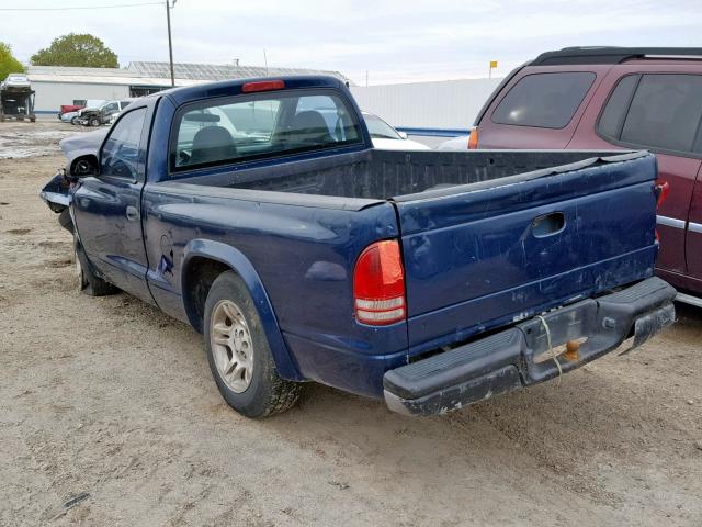 1D7FL16X93S246894 - 2003 DODGE DAKOTA SXT BLUE photo 3