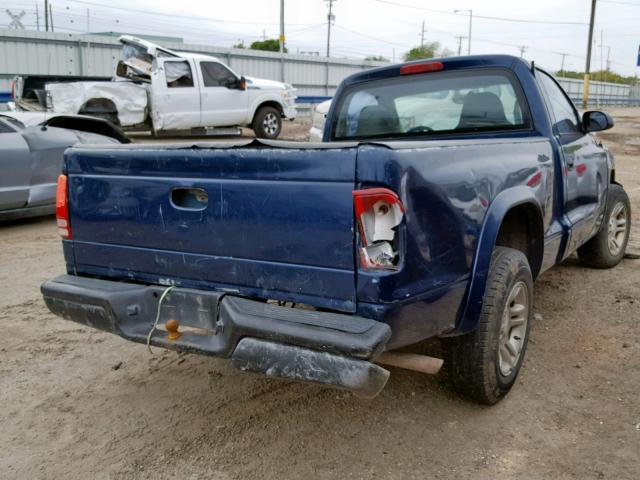 1D7FL16X93S246894 - 2003 DODGE DAKOTA SXT BLUE photo 4