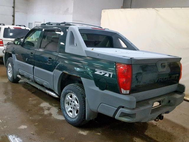 3GNEK13T62G138725 - 2002 CHEVROLET AVALANCHE GREEN photo 3