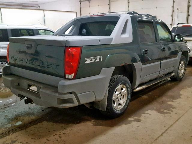 3GNEK13T62G138725 - 2002 CHEVROLET AVALANCHE GREEN photo 4