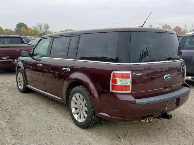 2FMGK5CCXBBD10682 - 2011 FORD FLEX SEL BURGUNDY photo 3