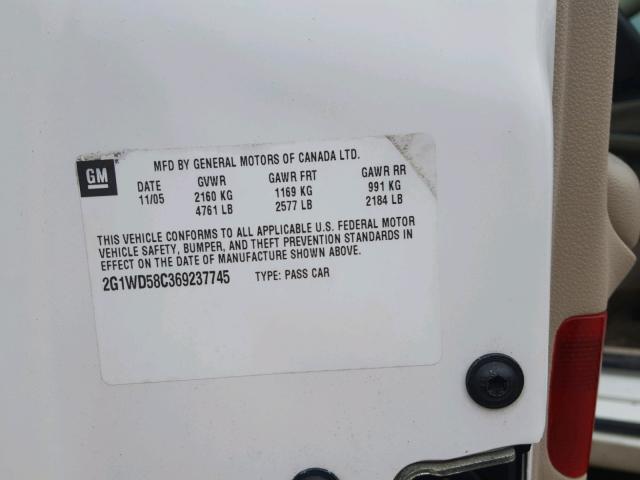 2G1WD58C369237745 - 2006 CHEVROLET IMPALA SUP თეთრი ფოტო 10