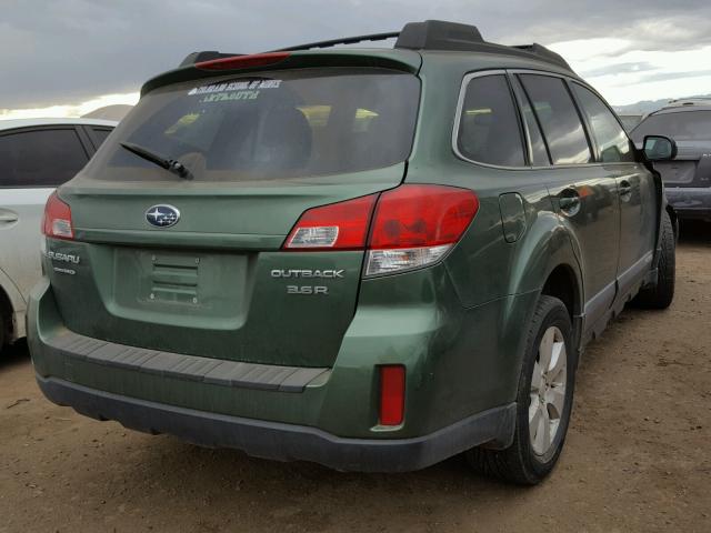 4S4BREKC7A2333736 - 2010 SUBARU OUTBACK 3. GREEN photo 4