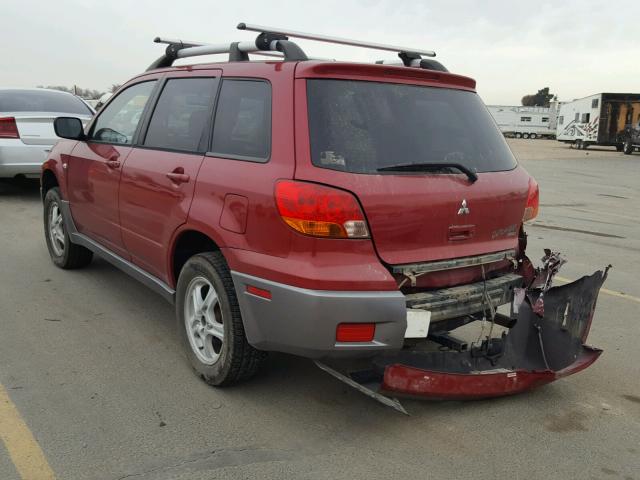 JA4LZ31F24U065772 - 2004 MITSUBISHI OUTLANDER RED photo 3