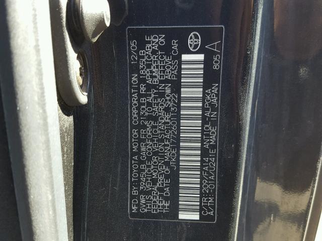 JTKDE177260113722 - 2006 TOYOTA SCION TC 黑色 照片 10