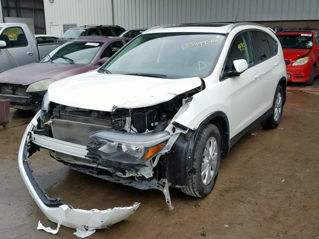 5J6RM3H74EL031752 - 2014 HONDA CR-V EXL WHITE photo 2