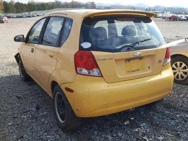 KL1TD62605B290362 - 2005 CHEVROLET AVEO BASE Sarı foto 3