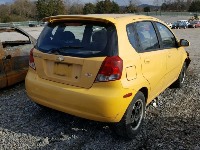 KL1TD62605B290362 - 2005 CHEVROLET AVEO BASE Sarı foto 4
