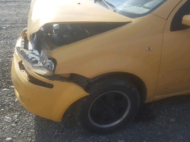KL1TD62605B290362 - 2005 CHEVROLET AVEO BASE Sarı foto 9