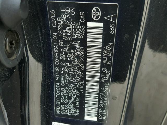 JTKDE177160122380 - 2006 TOYOTA SCION TC Qara foto 10