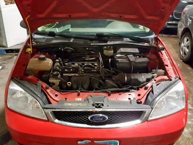 1FAHP34N37W275560 - 2007 FORD FOCUS ZX4 RED photo 7