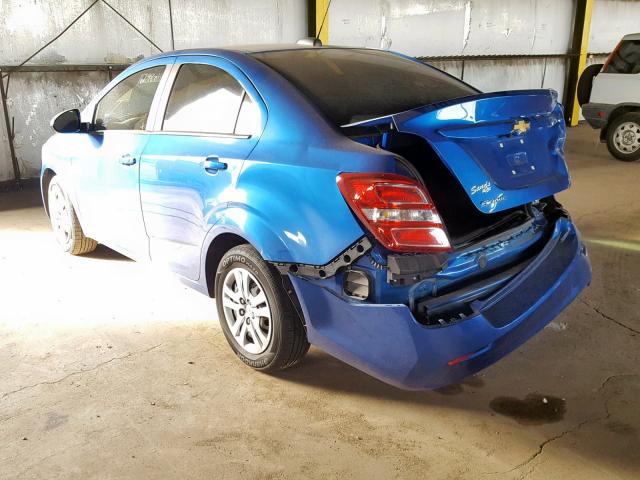 1G1JB5SH7H4147458 - 2017 CHEVROLET SONIC LS 蓝色 照片 3