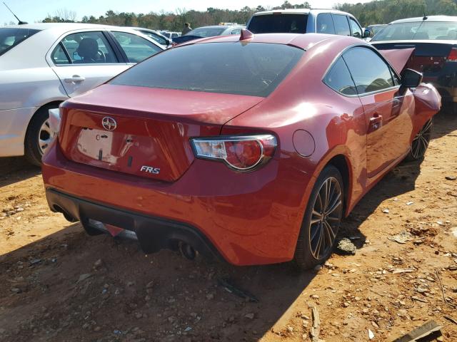 JF1ZNAA17G8701061 - 2016 TOYOTA SCION FR-S RED photo 4