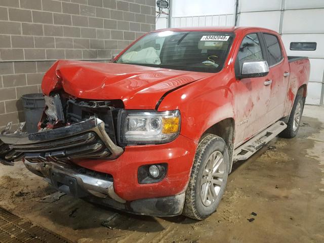 1GTG6CE39F1231290 - 2015 GMC CANYON SLT RED photo 2