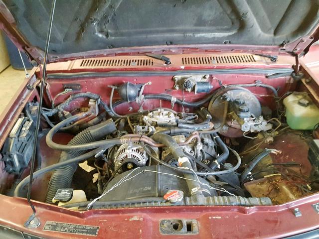 1B7FL26X4PS164187 - 1993 DODGE DAKOTA BURGUNDY photo 7