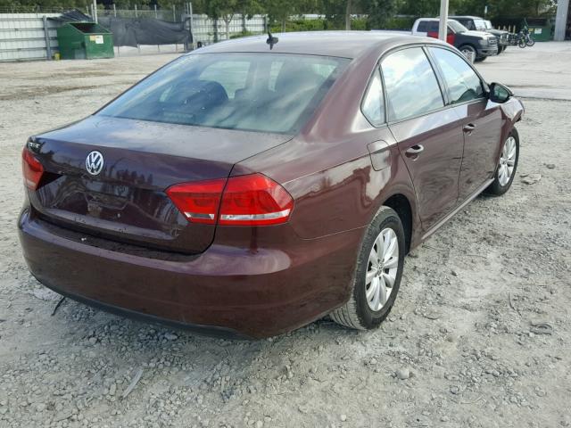 1VWAP7A3XCC097824 - 2012 VOLKSWAGEN PASSAT S BURGUNDY photo 4