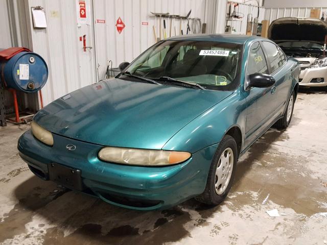 1G3NK52T3XC351403 - 1999 OLDSMOBILE ALERO GX GREEN photo 2