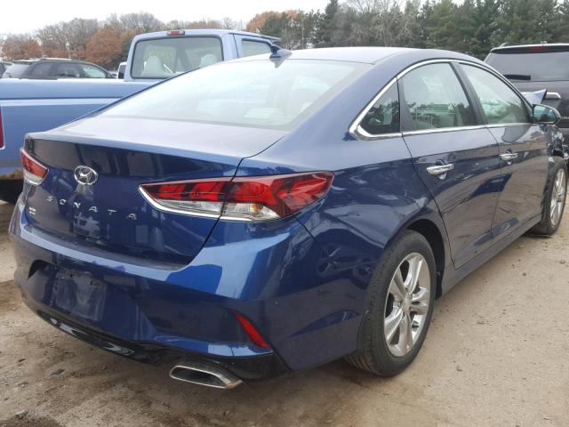 5NPE34AF1JH650838 - 2018 HYUNDAI SONATA SPO BLUE photo 4