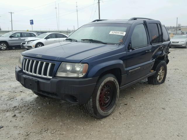 1J4GW48S34C153562 - 2004 JEEP GRAND CHER BLUE photo 2