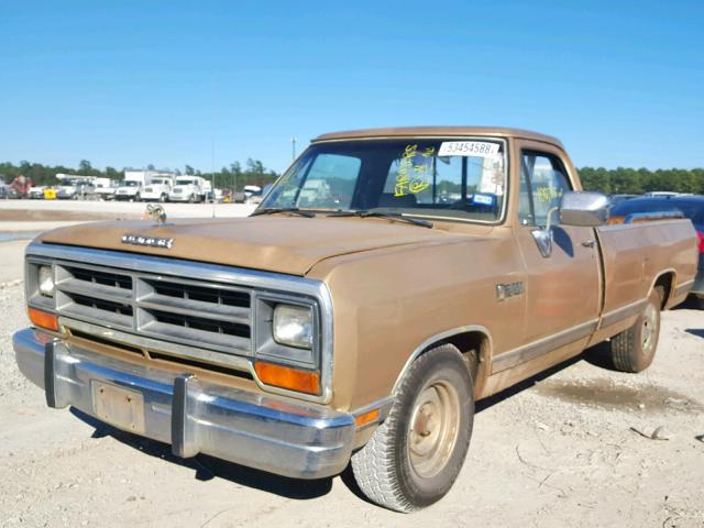 1B7GE16Y8LS729312 - 1990 DODGE D-SERIES D BROWN photo 2