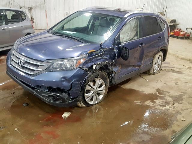 2HKRM4H77EH690716 - 2014 HONDA CR-V EXL BLUE photo 10