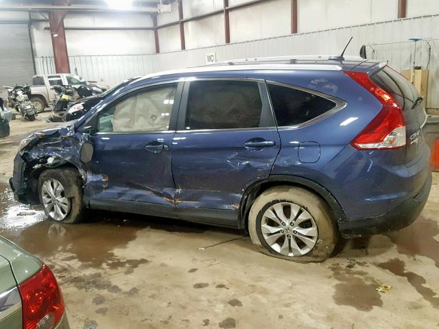 2HKRM4H77EH690716 - 2014 HONDA CR-V EXL BLUE photo 9