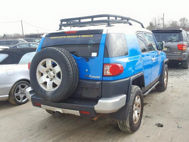 JTEBU11F770069912 - 2007 TOYOTA FJ CRUISER BLUE photo 4