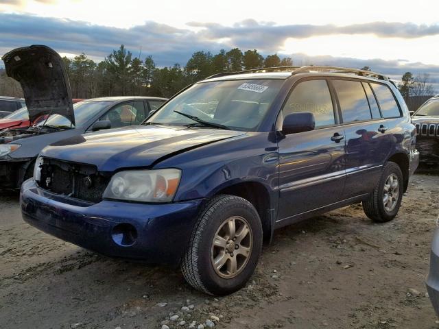 JTEEP21A440023139 - 2004 TOYOTA HIGHLANDER BLUE photo 2