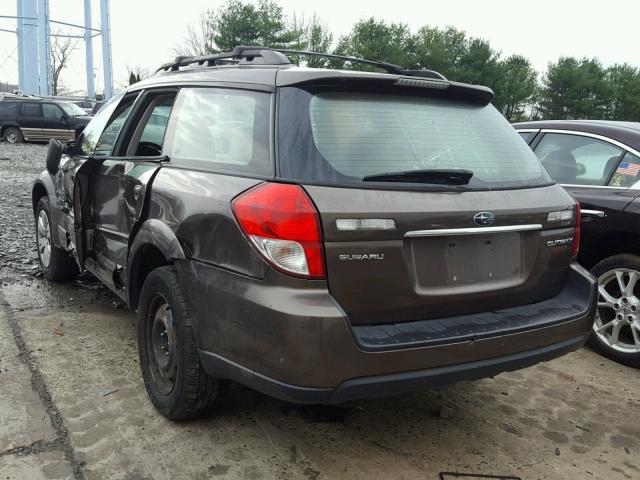 4S4BP60C996336608 - 2009 SUBARU OUTBACK BROWN photo 3