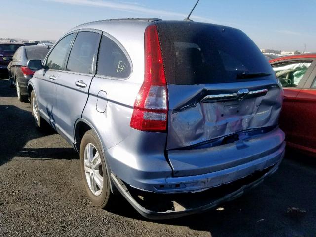 JHLRE3H78AC004506 - 2010 HONDA CR-V EXL BLUE photo 3